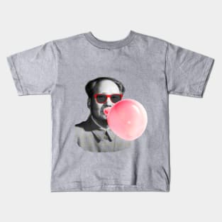 MAO ZEDONG with pink bubble gum Kids T-Shirt